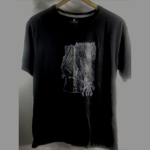 Rare Print Black ASSASSIN'S CREED SYNDICATE Black T-Shirt Men's Large 44" - Picture 1 of 7